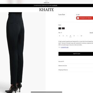 KHAITE Black High-Waisted Lenn Trousers